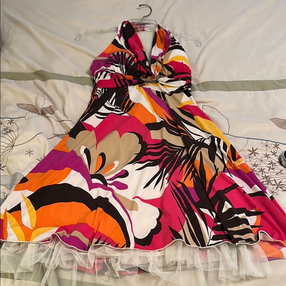 My Michelle Dresses & Skirts - Vibrant Halter mini Dress with Floral Print